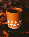 Fall Leaves 14oz. Orange Stoneware Coffee Mug