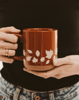 Fall Leaves 14oz. Orange Stoneware Coffee Mug