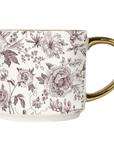 Brown Delft 14oz. Gold Handle Coffee Mug