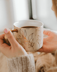 Gold Leaves 14oz. Gold Handle Coffee Mug