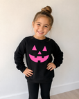 Neon Pink Jack-o-Lantern on Black - See Matching Mama! SBG Co.