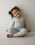 Bamboo Two Piece Pajamas | Foggy Grid forever french baby