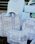 Western Blues Striped - Clear Coat Toiletry Case KenzKustomz