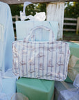 Western Blues Striped - Clear Coat Toiletry Case KenzKustomz