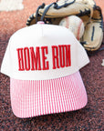 Homerun - Red Striped Trucker Hat KenzKustomz