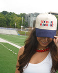 Hey So Are We Winning - Navy Corduroy Trucker Hat KenzKustomz