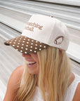 He's Watching Football - Brown Polka Dot Hat KenzKustomz