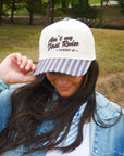 Ain't My First Rodeo - Chocolate Stripes Trucker Hat KenzKustomz