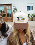 Lucky Duck - Brown Corduroy Trucker Hat KenzKustomz