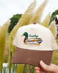 Lucky Duck - Brown Corduroy Trucker Hat KenzKustomz
