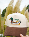 Lucky Duck - Brown Corduroy Trucker Hat KenzKustomz