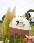 Lucky Duck - Brown Corduroy Trucker Hat KenzKustomz