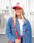 Gameday Tailgate Club - Red Vintage Trucker Hat KenzKustomz
