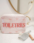 Toiletries - Pink Ribbons Clear Coat XL Bag