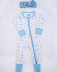 Ditsy Blue Floral Zippy