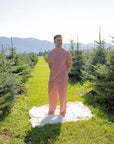 Men's Short Sleeve Pajamas | Peppermint Stripe Ribbed forever french baby