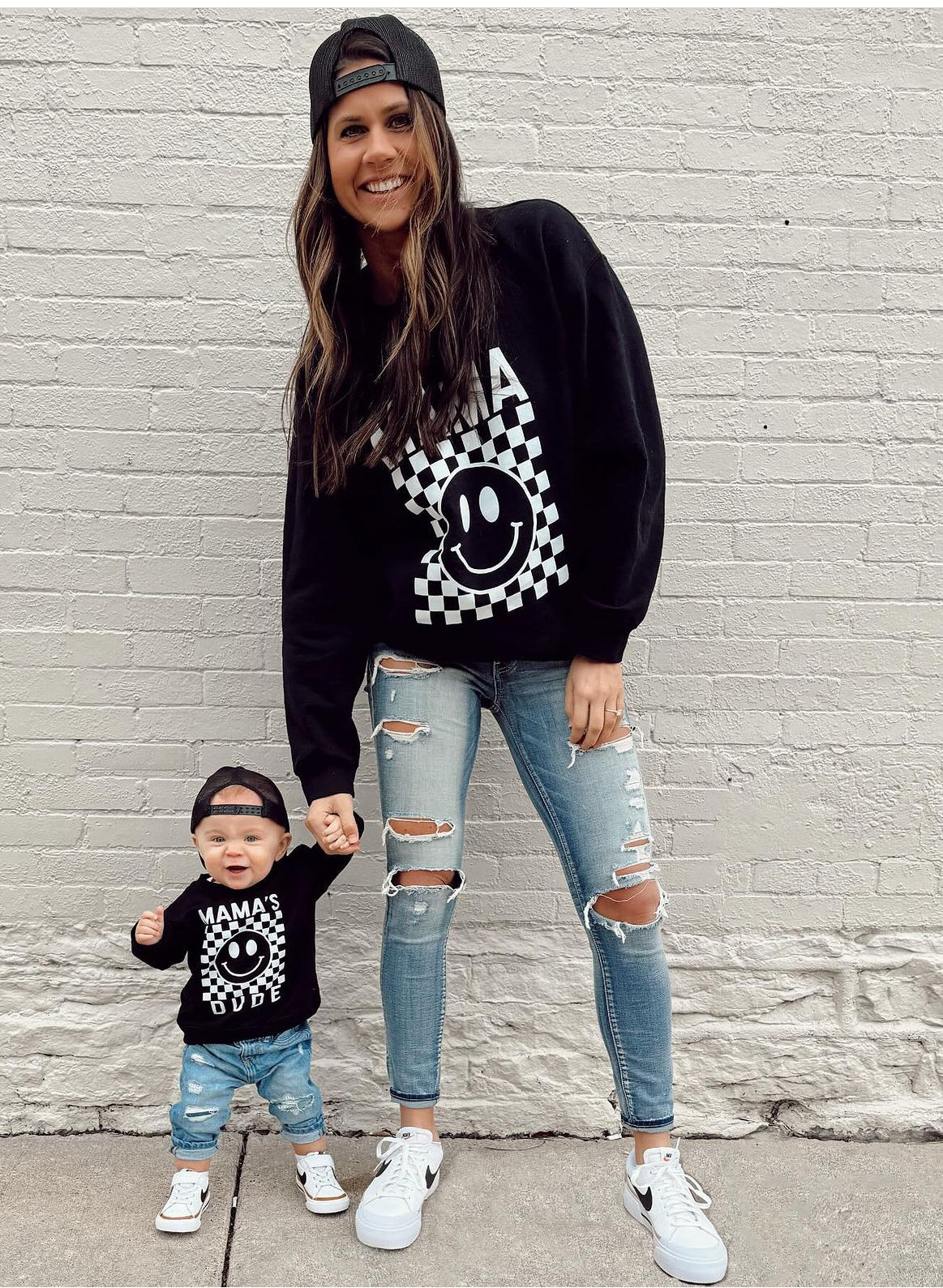 Mama Checkered Sweatshirt