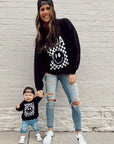 Mama Checkered Sweatshirt Saved by Grace Co.