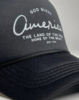 God Bless America - Land of the Free Trucker Hat Saved by Grace Co.