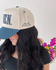 AMEN. - Slate Blue Vintage Trucker Hat