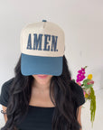 AMEN. - Slate Blue Vintage Trucker Hat