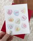 Candy Heart Lovers Valentine's Day Card - FINAL SALE