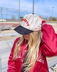 BASEBALL - Red on Black Stripe Vintage Hat