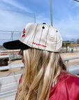 BASEBALL - Red on Black Stripe Vintage Hat
