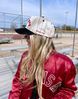 BASEBALL - Red on Black Stripe Vintage Hat