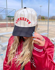 BASEBALL - Red on Black Stripe Vintage Hat