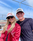 BASEBALL - Red on Black Stripe Vintage Hat