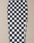 Checkered High Waist Midi Skirt - Black - Final Sale