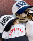 BASEBALL - Red on Black Stripe Vintage Hat