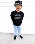 Mama's Boy Varsity Sweatshirt Saved by Grace Co.