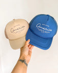 God Bless America - Land of the Free Trucker Hat Saved by Grace Co.