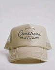 God Bless America - Land of the Free Trucker Hat Saved by Grace Co.