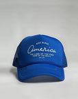 God Bless America - Land of the Free Trucker Hat Saved by Grace Co.
