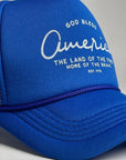 God Bless America - Land of the Free Trucker Hat Saved by Grace Co.