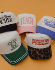 TEACH - Pink Vintage Trucker Hat