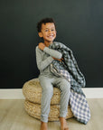 Vintage Plaid + Navy Plaid Muslin Quilt Mebie Baby