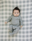 Coastal Plaid Muslin Crib Sheet