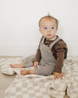 Brown Plaid Overalls Mebie Baby