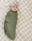Taupe Checkered Muslin Quilt Mebie Baby