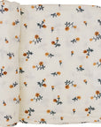 Cream Floral Muslin Swaddle Blanket