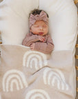 Taupe Rainbow Plush Blanket Mebie Baby