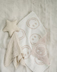 Smiley Taupe Plush Blanket