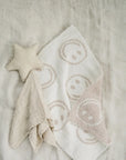 Smiley Taupe Plush Blanket Mebie Baby