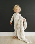 Smiley Taupe Plush Blanket Mebie Baby