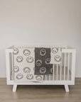 Charcoal Smiley Taupe Plush Blanket Mebie Baby