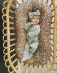Sage Organic Cotton Ribbed Head Wrap Mebie Baby